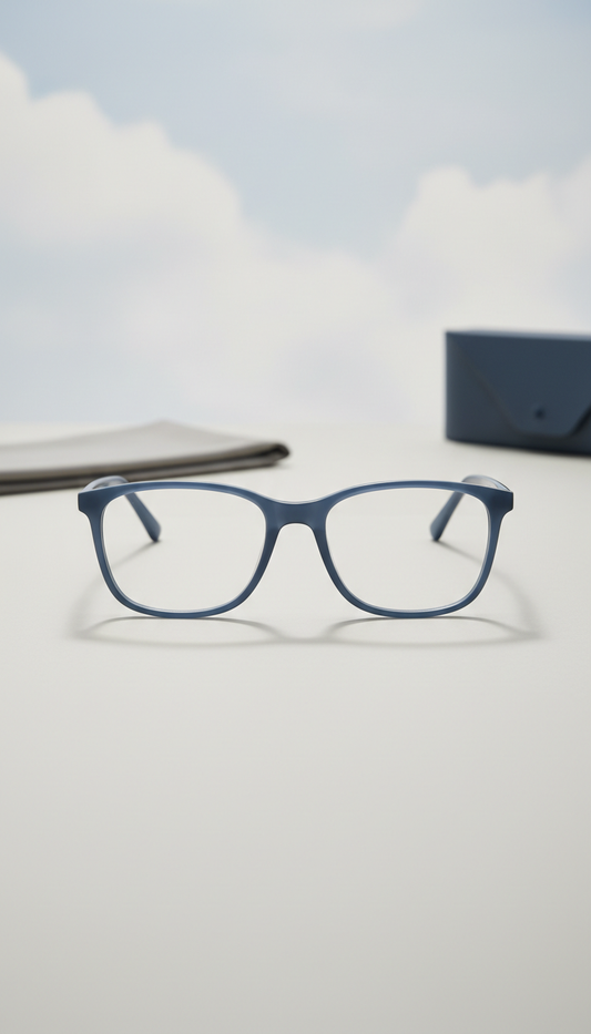 Full-rim acetate slate blue glasses