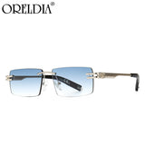 Rimless Rectangle Sunglasses For Men