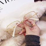 Diamond Studded Oversized Square Eyeglasses - Customized Prescription Sunglasses and Spectacles