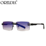 Rimless Rectangle Sunglasses For Men