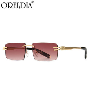 Rimless Rectangle Sunglasses For Men