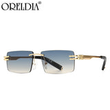 Rimless Rectangle Sunglasses For Men