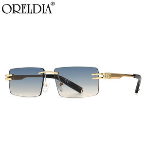 Rimless Rectangle Sunglasses For Men