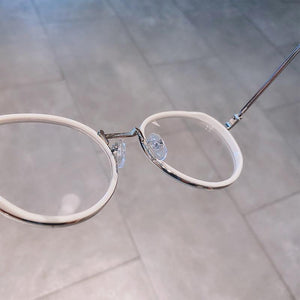 Imwete Fashion Big Round Glasses Frame Men Women Metal Glasses Frames Vintage Optical Eyeglasses Black White Spectacles - Customized Prescription Sunglasses and Spectacles