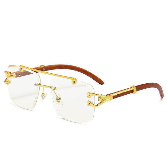 Street Knitted Silver Frame Vintage Retro Clear Lens